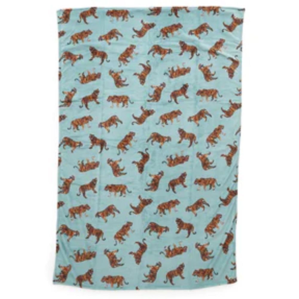 VERA BRADLEY Teal Bali Tigers Essential Throw Blanket in Fleece